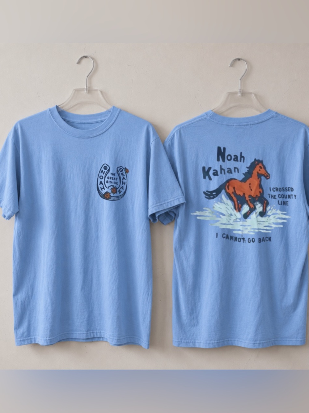 Noah Kahan The Great Divide I Cannot Go Back Light Blue Graphic Tee